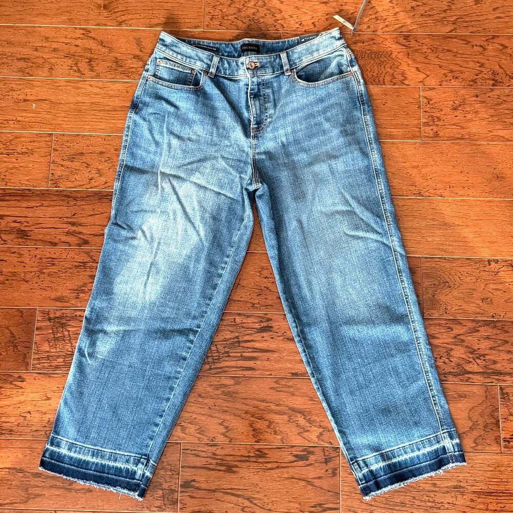 Talbots High Waist Straight Ankle Jeans Medium Wash Size 10 NWT